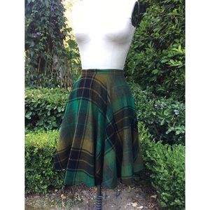 60s Pendleton Wool Plaid Circle Skirt